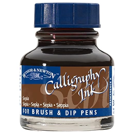 Winsor & Newton Calligraphy Ink, 30ml (1-oz) Bottle, Sepia