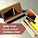 Nipole High-end Business Card Holder Stainless Steel Mirror Polish Desk Accessory Business Card Display Stand Rack Office Organizer (Deep Dark Gold)