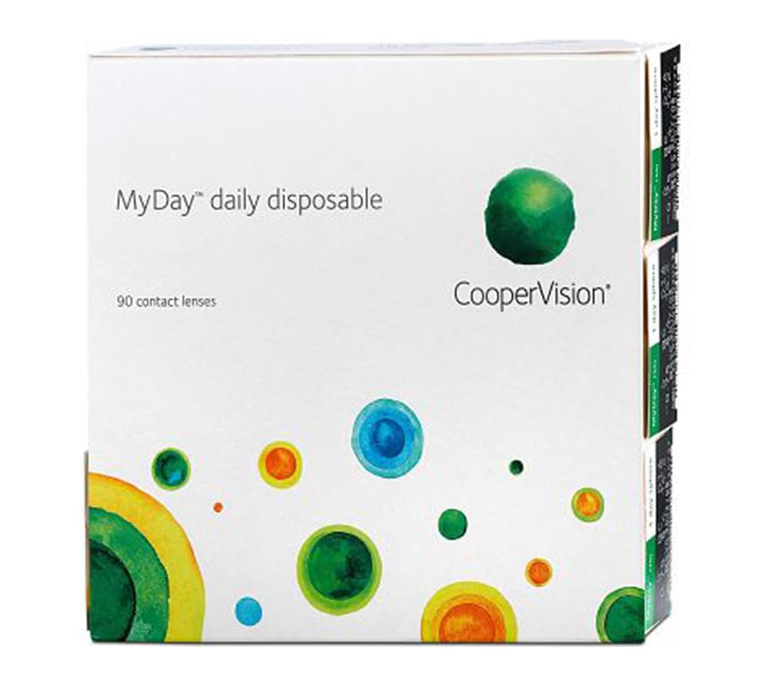 CooperVision MyDay Einmalkontaktlinsen, Weiche Tageslinsen, Silikonhydrogel, -02.25 Dioptrien, 90 Stück