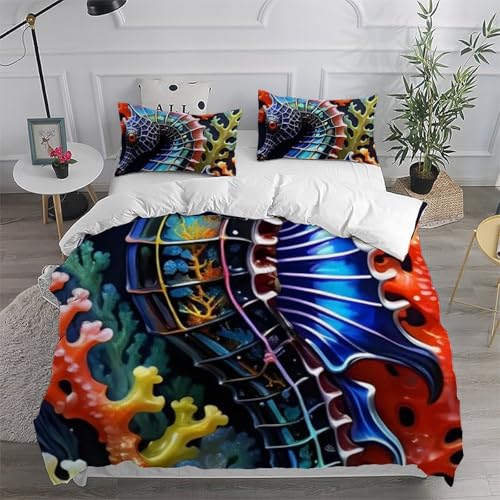 Literie dragon des mers imprimé 3D en microfibre double - 6