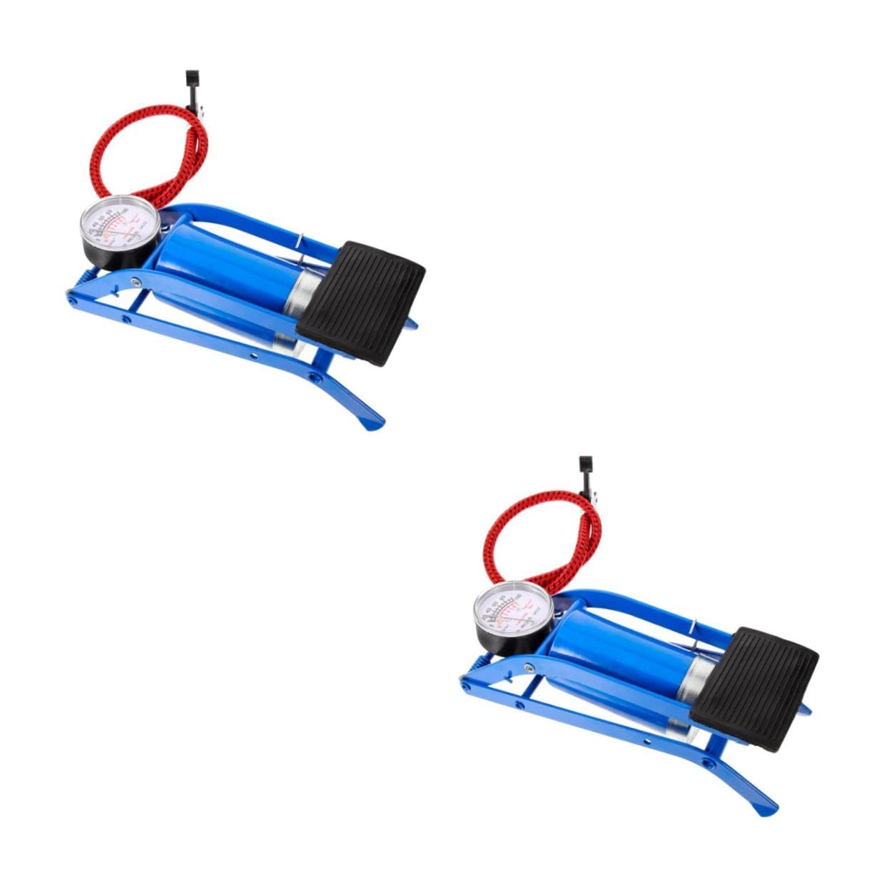 TOYANDONA Hochdruck-Fußpumpe Reifenpumpe Pumpbike Luft Fahrradpumpen für Fahrräder Reifeninflator Standpumpe für Fahrradreifen Standpumpen Inflator Bodenpumpe Eisen Blau