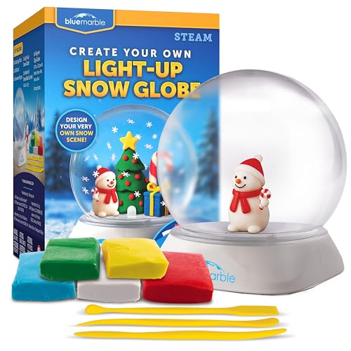 Blue Marble Light-Up Snow Globe Christmas Craft Activity Kit for Kids