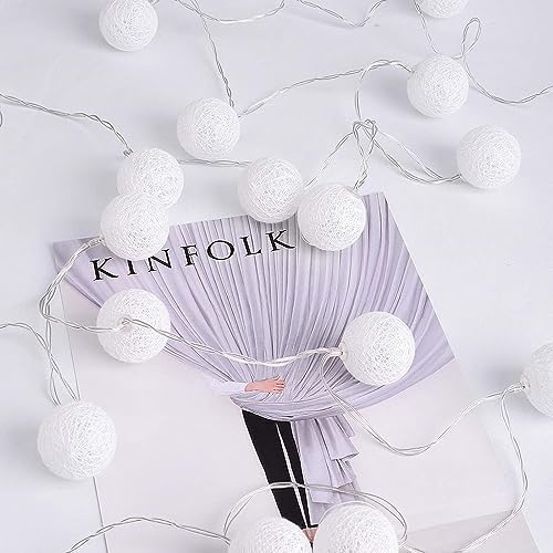 Kariosid LED Cotton String Lights,Fairy Lights Cotton Balls USB Powered Decoration Lights for Indoor,Party,Wedding,Christmas,(4M/20LED,Warm White) - Image 2
