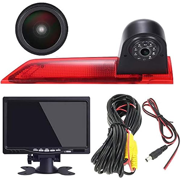 HD IP68 1280 * 720 pikseli 1000 Linie TV wysoka lampa hamowania widok z tyłu kamera cofania może regulować kąt noktowizor na podczerwień dla Ford Transit Custom (kamera cofania+7'' monitor)