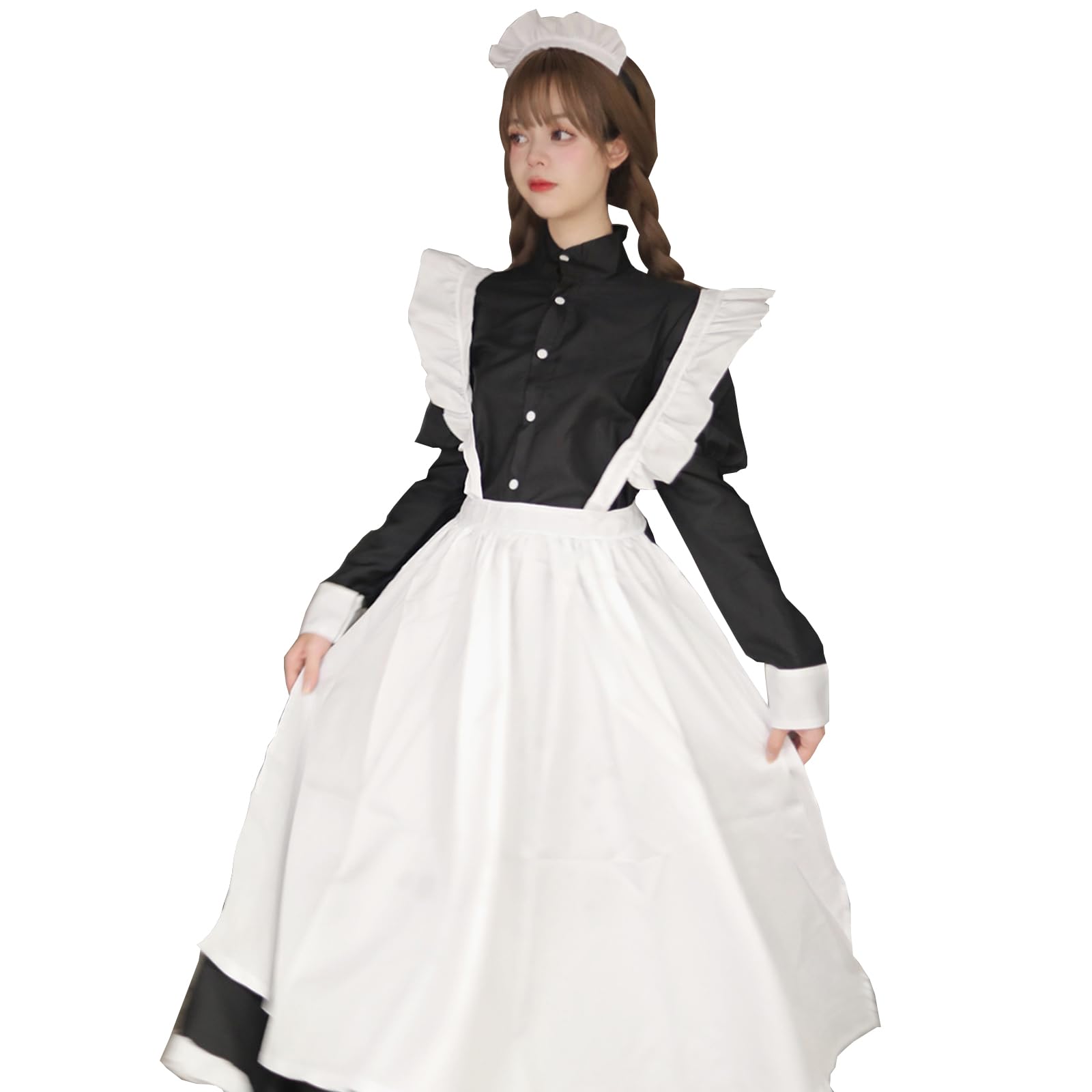 CR ROLECOS Maid Dress Cospaly French Maid Outfit with Apron Halloween 3XL — image 1