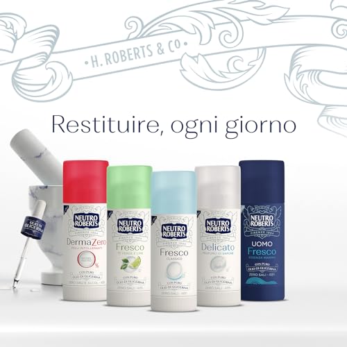 Neutro Roberts, Deodorant Stick Fresco, Zero Aluminiumsalze, keine Flecken, mit reinem Glycerinöl, Deodorant für Damen und Herren, dermatologisch getestet, Format 40 ml, 48h