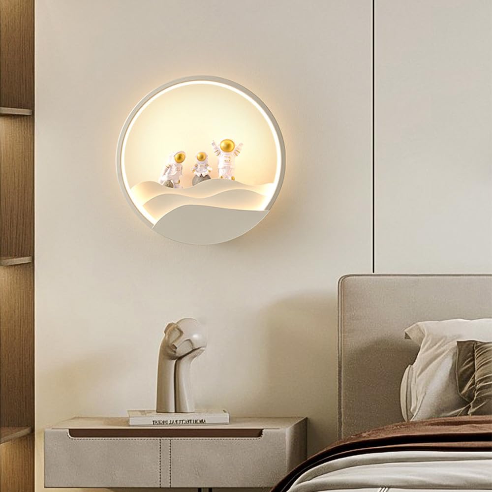 Apliques de Pared Led para Habitación Infantil Diseño de Astronauta Aplique de Pared Infantil Nordic Modern Lámpara de Pared Regulable Lámpara de Pared para Pasillo para Habitación Infantil