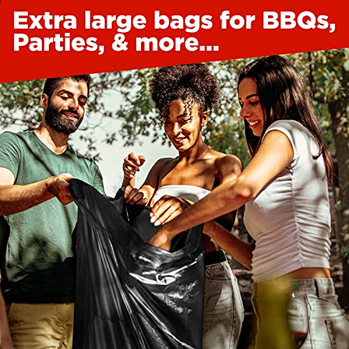 Toughbag 65 Gallon Industrial Trash Bags, 49 X 49” Large Black Garbage Bags (120 Count) – Outdoor Garbage Can Liner For Custodians, Landscapers, Lawn Bags - Made In Usa #TOP6