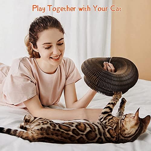 Moseem Cat Toys for Indoor Cats, Magic Cat Scratching Pads with a Cat Toy Bell Ball, Cat Scratching Board, Foldable Convenient Cat Scratcher