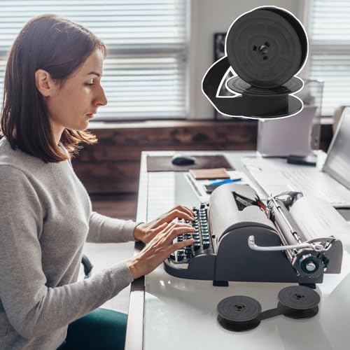 2er Pack GR4 Farbband für Schreibmaschine, Kompatibel mit Klassischen Modellen Schwarz Nylon Typewriter Farbband Doppel Spule Schreibmaschinen Farbband Jeweils 7 Meter