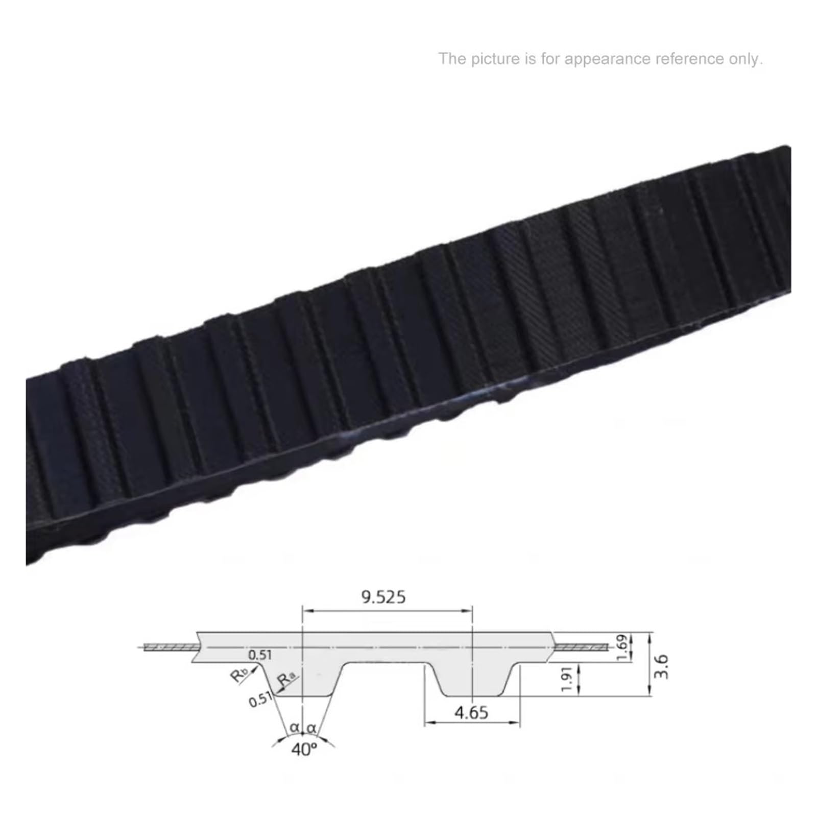 Keilriemen Breite 25/30/38 mm L Gummi-Zahnriemen 86L – 240L 23 Zähne – 64 Zähne Synchronriemen mit geschlossener Schleife Kupplungsriemen(38mm,191L)
