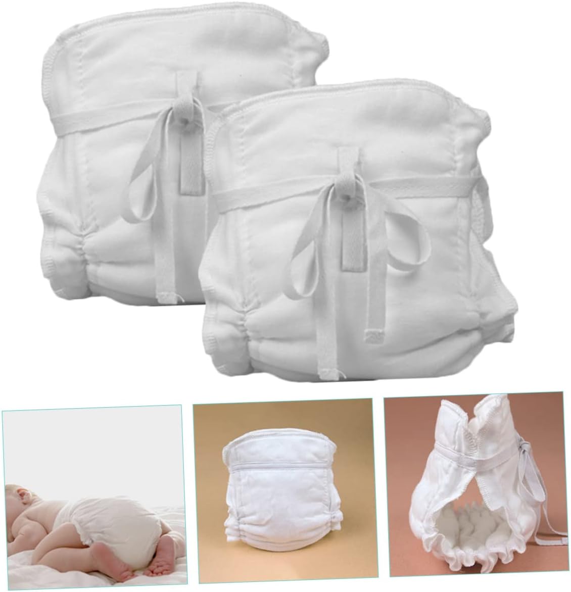 2pcs Breathable Reusable Diaper Pants Washable Cloth Diapers for Newborns Soft and Comfortable Leak Design for Daytime Use