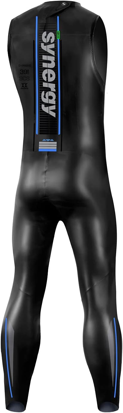 🔥 Cashback up to 70% Synergy Triathlon Wetsuit 5/3mm - Men's Endorphin Sleeveless Long John Smoothskin Neoprene for Open Water Swimming Ironman & USAT Approved