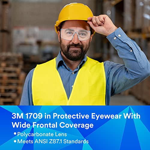 Image of 3M Polycarbonate 1709IN Safety Goggles Hard Coat Eye Protector Anti Pollution Eyewear For Multipurpose Use In Riding Motorcycle, Construction, Clear Transparent (Pack Of 1)