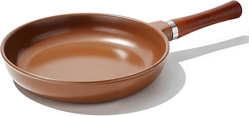 Miniatura 1 de Sartén de cerámica pura, sartén antiadherente de cerámica de 10 pulgadas (extraída de minerales de arcilla natural a través de la cocción), sin