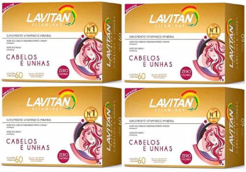 Combo Lavitan Hair Cabelos Unhas 4X60 Cápsulas