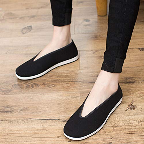 Chinese Traditional Old Beijing Shoes Unisex Martial Art Kung Fu Tai Chi Rubber Sole Shoes Black (Blacky, 42 | (Us:men 9 | Women 10), Numeric_9) #TOP3