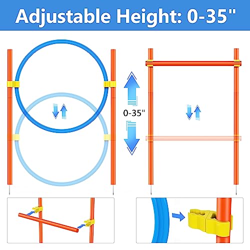 image for XiaZ Dog Agility Course Backyard Set, Dog Obstacle Course Training Sta