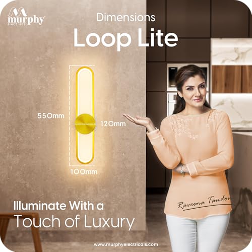 Image of Murphy LoopLite 3-in-1 LED Wall Lamp with Golden Finish | Premium Aluminium Body | Matte Luxe Design | Warm /Neutral /Cool White Light | Modern Ambient Light | 2-Year Warranty | Pack of 2