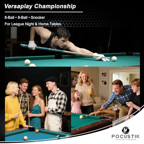POCUSTIK 58" 2-Piece Pool Cues Set of 4, Ergonomic Grip, Canadian Maple - image 7