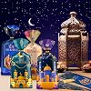 100 Pcs Ramadan Goodie Bag - Eid Mubarak Gift Bags, Ramadan Mubarak Plastic Cellophane Bags, 4 Styles Ramadan Goody Candy Favor Treat Bags with Gold Twist Ties for Islamic Muslim Eid Mubarak Party