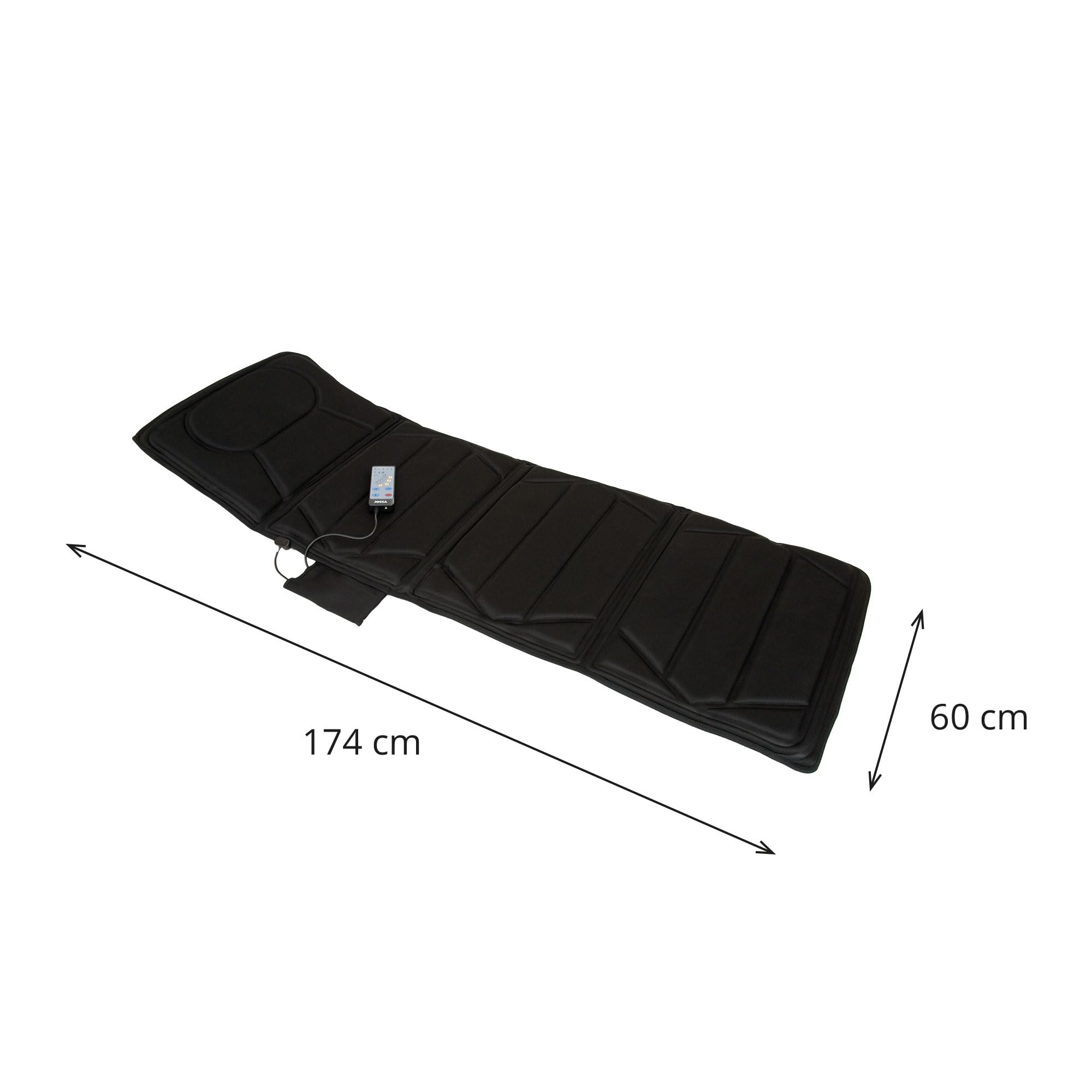 Jocca Colchón masajeador plegable, Colchoneta de masaje eléctrica 4 zonas, Bolsa Incluida, Colchón de masaje 10 motores, Intensidad Ajustable