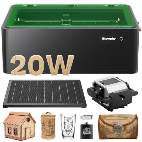 Gluwphy 20W Laser Engraver with Air Assist