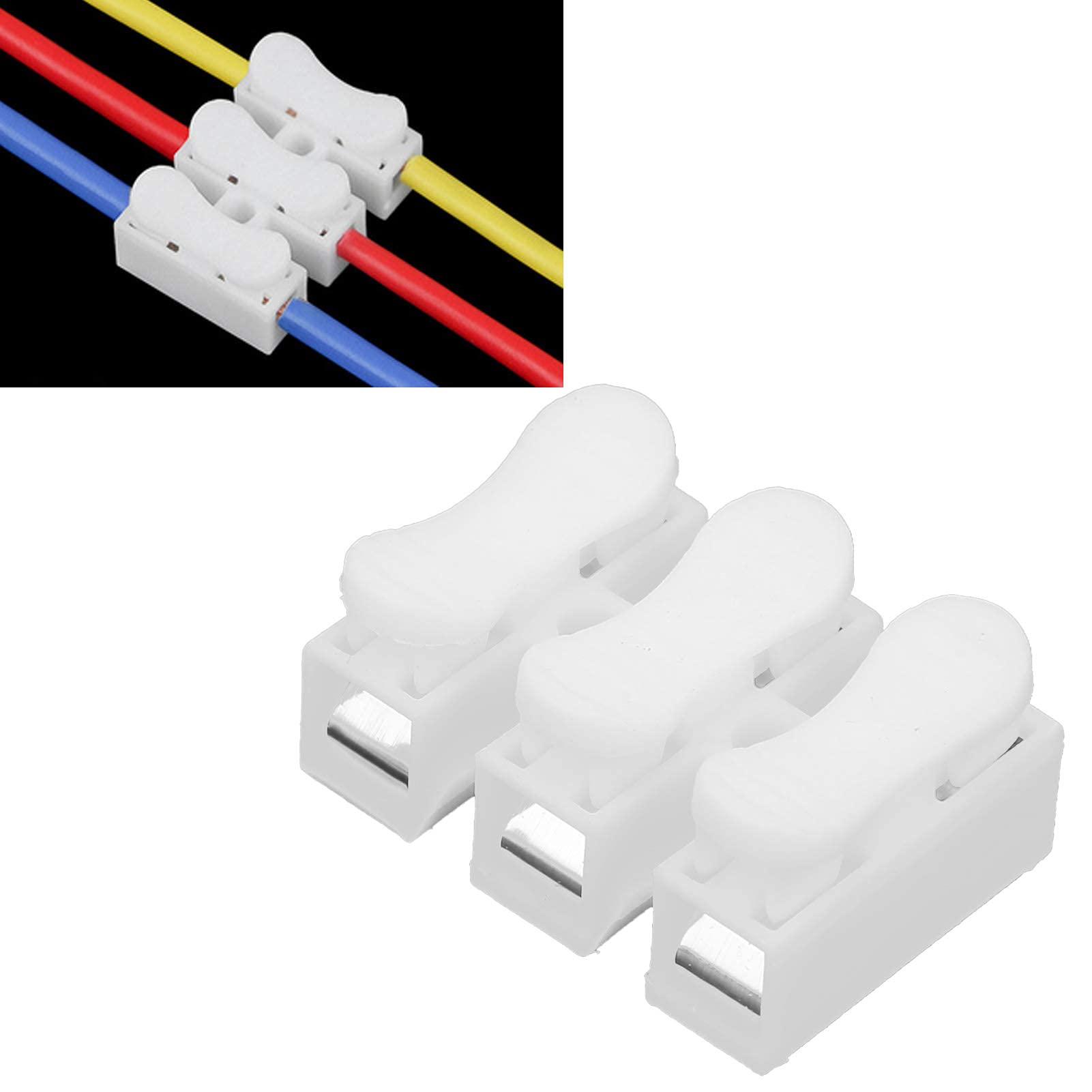 200Pcs Drahtfederverbinder CH-3 Schnellverbinder Kabelklemme Klemme Block Draht Presse Feder Industrielle Supplies für 0,5~3,5 mm² Kabel