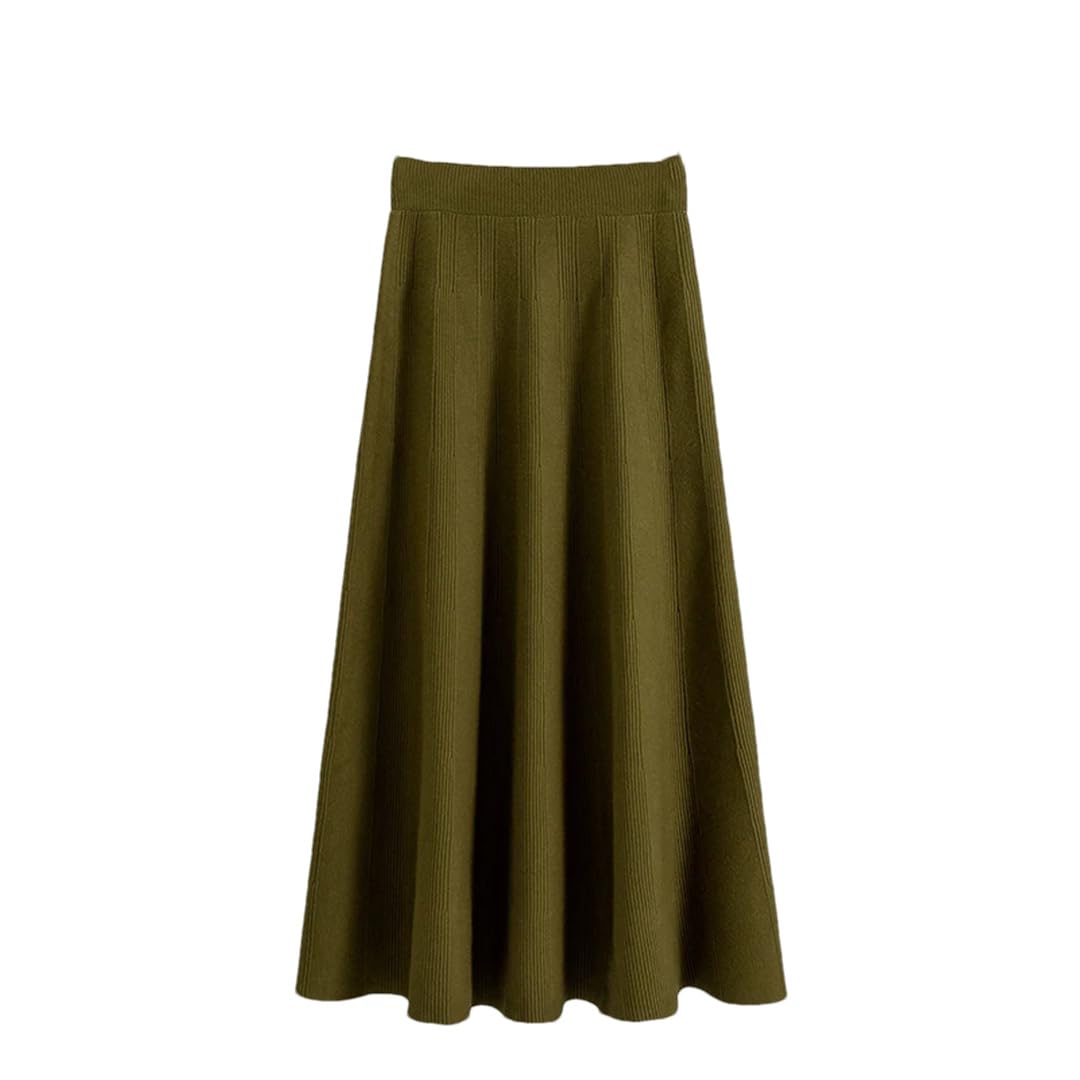 Yeuyyben Maglia Lunga Donne Maxi Maglione Gonna Elastico A Vita Alta Gonne Elegante Autunno Inverno Caldo Maglia Midi Gonna Femme
