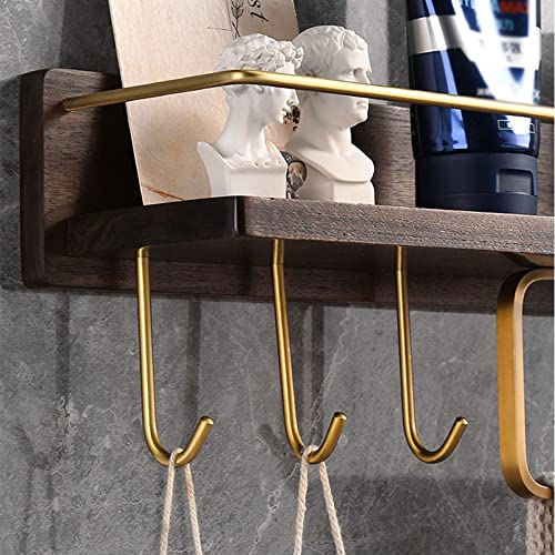 Estante con ganchos de aluminio de 45 cm organizador de especias y toallas 8