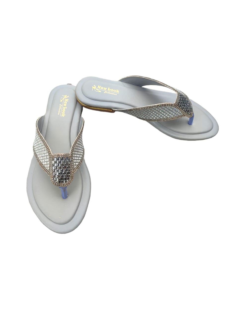 Unique collection Womens Party-wear Designer Wedding Slip-on Casual FLAT Sandal, festival look, v shap new desigen (grey, 8) (B0CHDW9S82) Amazon Price History, Amazon Price Tracker