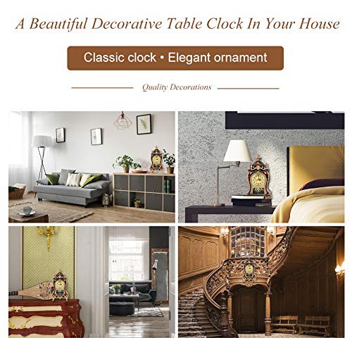Antique Clock,Vintage European-Style Table Desk Clock,Wall Clock With Pendulum And Chimes For Home Decoration(02) #TOP1