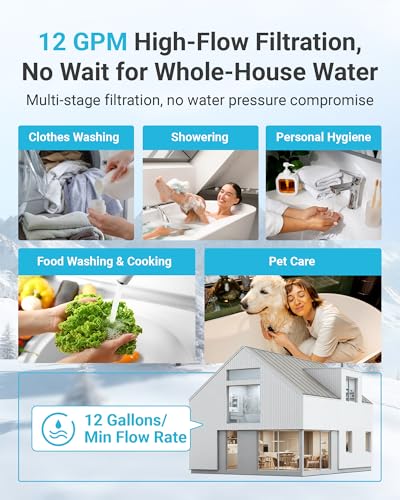 Image of AQUA CREST FXHSC Whole House Water Filter, 20 Micron 10 inch x 4.5 inch Sediment Filters Replacement for GE FXHSC, GXWH40L, GXWH35F, American Plumber W50PEHD, W10-PR, Culligan R50-BBSA, Pack of 2