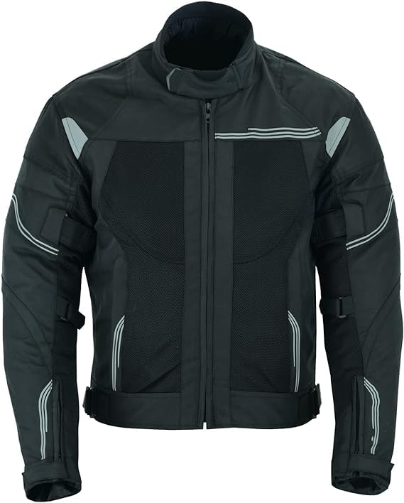 leichte Motorradjacke herren Sommer Jacke mit Protektoren Reflektoren
