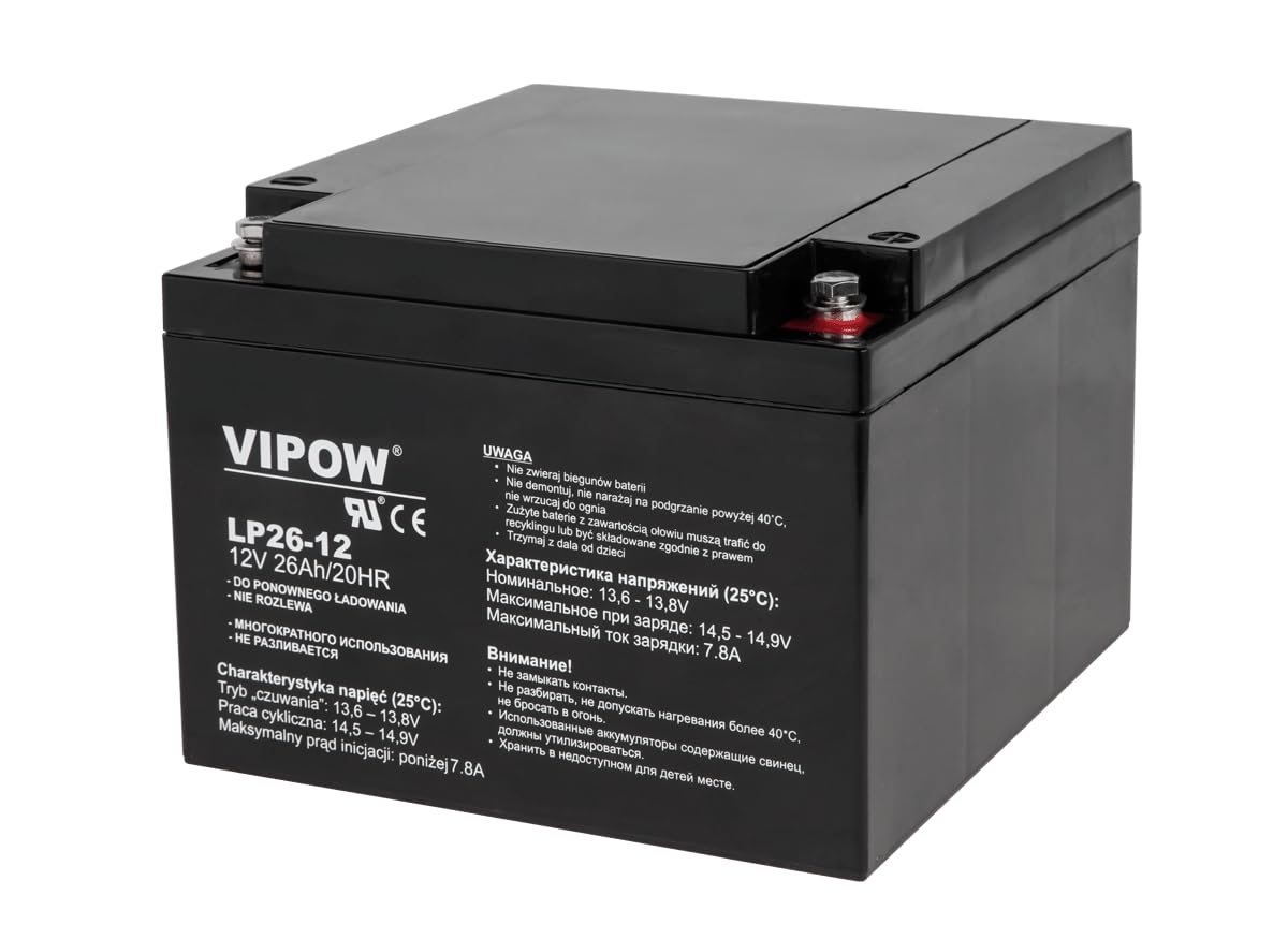 VIPOW Akumulator żelowy 12V 26Ah BAT0270