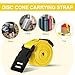 Ashmacdo 6.5 Feet Strap Cone Carrier Sport Cone Carrying Strap Black Adjustable Agility Disc Cone Shoulder Strap for Storage & Travel with Quick Snap Closure (Yellow)