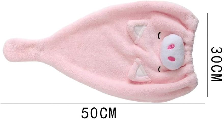 Cute Cartoon Pig Cap Microfiber Hair Turban Quickly Dry Hat Wrapped Towel Bathing Girl Shower Bonnet(Gray)