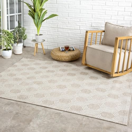 Tapete decorativo geométrico LUXE WEAVERS 5x7 taupe