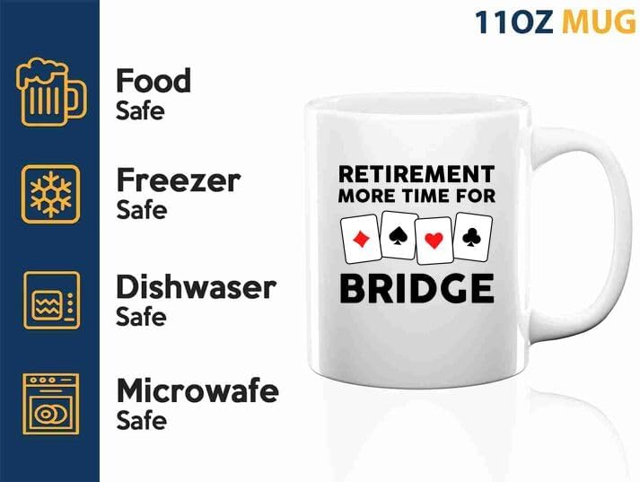 Bridge Player Coffee Mug 11oz White -Retirement for Bridge - Bridge Player Gifts Bridge Card Game Gifts For Card Players Grandpa Grandma image 5
