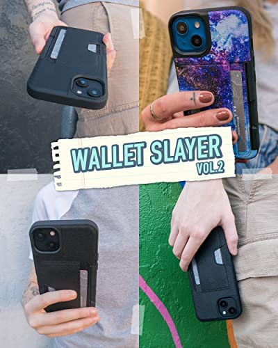 Image of Smartish iPhone 14 Plus Wallet Case - Wallet Slayer Vol. 2 [Slim + Protective] Credit Card Holder w /Kickstand - Drop Tested Hidden Card Slot Compatible w /Apple iPhone 14 Plus - Custom Prints