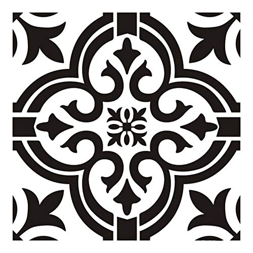 whelsara Pochoir mandala ajouré pour peinture au sol, mur, carrelage, tissu, bois, meubles, décoration 30 x 30 cm