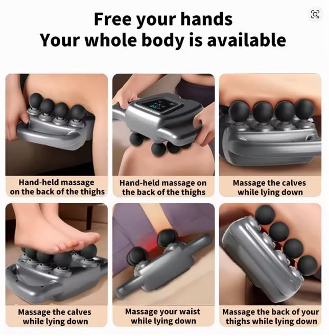 Pistola da massaggio portatile con 16 teste,Rilassamento 3X Massaggio pistola | Pistola da massaggio per massaggio muscolare, 9 modalità 99 intensità, 2000 mAh, per schiena, spalle, gambe, piedi