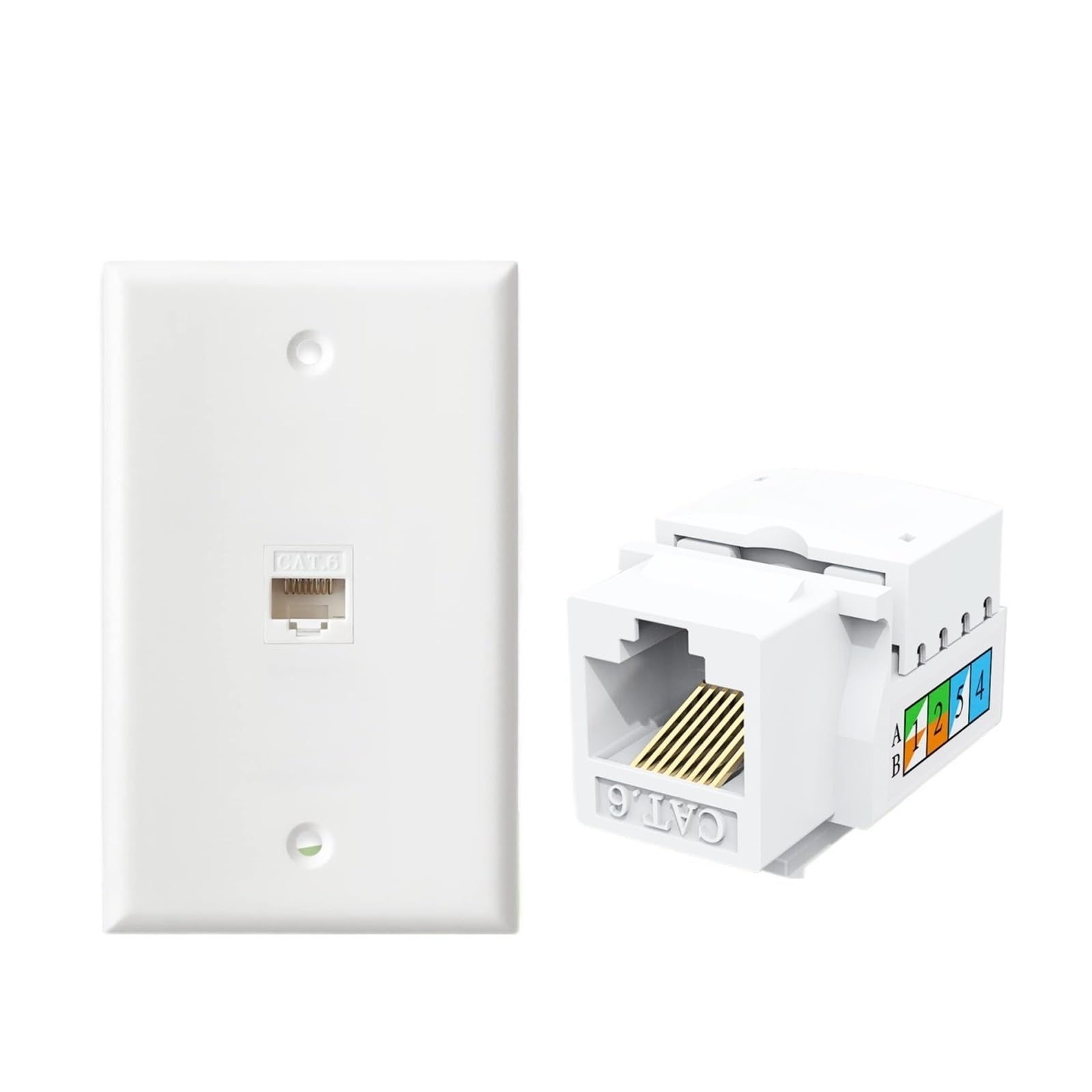Cat5e Cat6, RJ45, coupleur réseau, prise murale Ethernet (non compatible avec les panneaux de brassage)(10PCS)