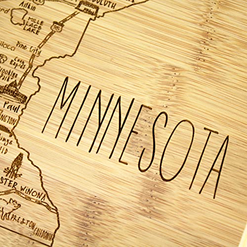 Image of Totally Bamboo A Slice of Life Minnesota Engraved Map Cutting Board