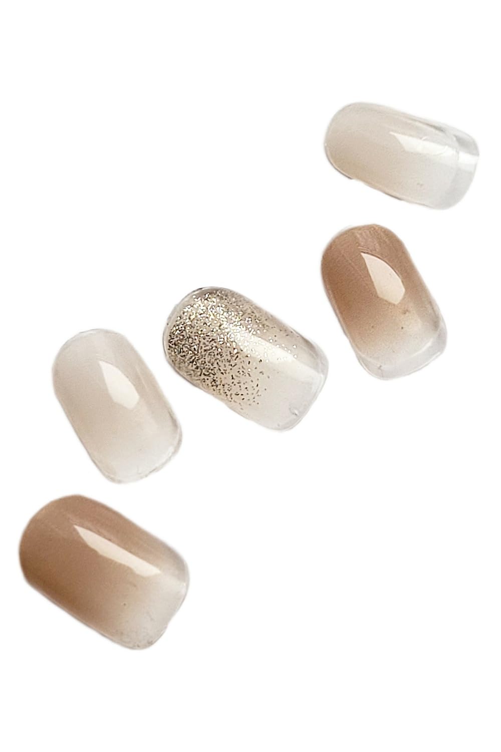 Nail Stickers Milk Tea Latte Gel-Style No-Harden 20pcs Japan
