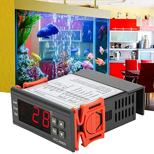 Digital Temperature Controller 10A/220Vac Stc-8080H Thermostat Refrigerating Defrosting Display Temperature Over-Limit Alarm -50℃-99℃ #TOP4