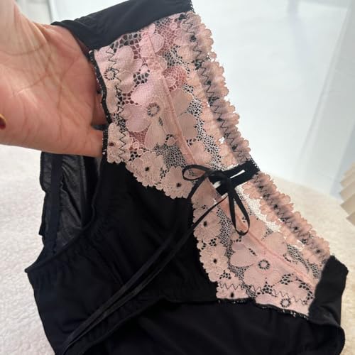 Lingerie fine avec slips complets en dentelle et nœud satiné - 3