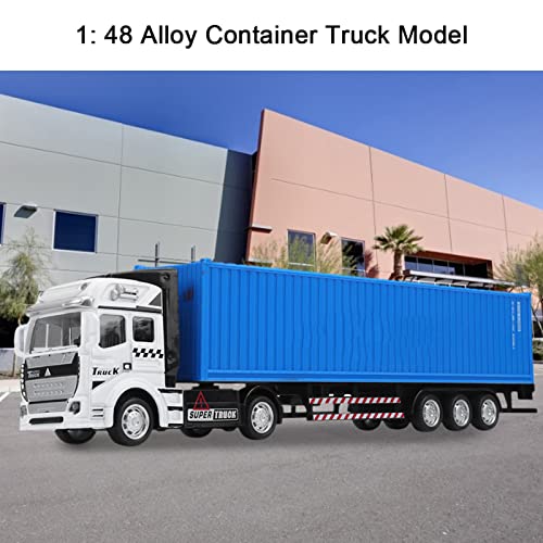 Spyminnpoo 1: 48 Alloy Container Truck Model Toy, High Simulation Detachable Container Children Vehicle Car Toys Sportinggoods Electric Toys, Electronic Pets, Sound Toys(Blue£© #TOP1