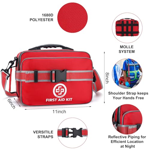 Professional 500 Piece Emergency First Aid Kit for Home, Car, Travel, Camping, Truck, Hiking, Sports, Office, Vehicle & Outdoor Emergencies - Emergency Medical Kit, Large First Aid Kit Survival - Image 6