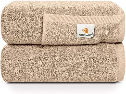 Bath Towels Set of 2, 600gsm Egyptian Cotton Towel Set, 75 X 145 cm, Hotel Quality (Blue)
